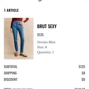 Sezane: Brut Sexy Jean Size 8